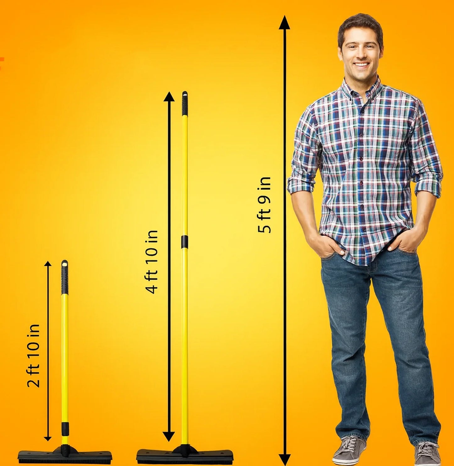 FluffAway™ Broom - No need to get on your knees - 58" Telescopic Handle